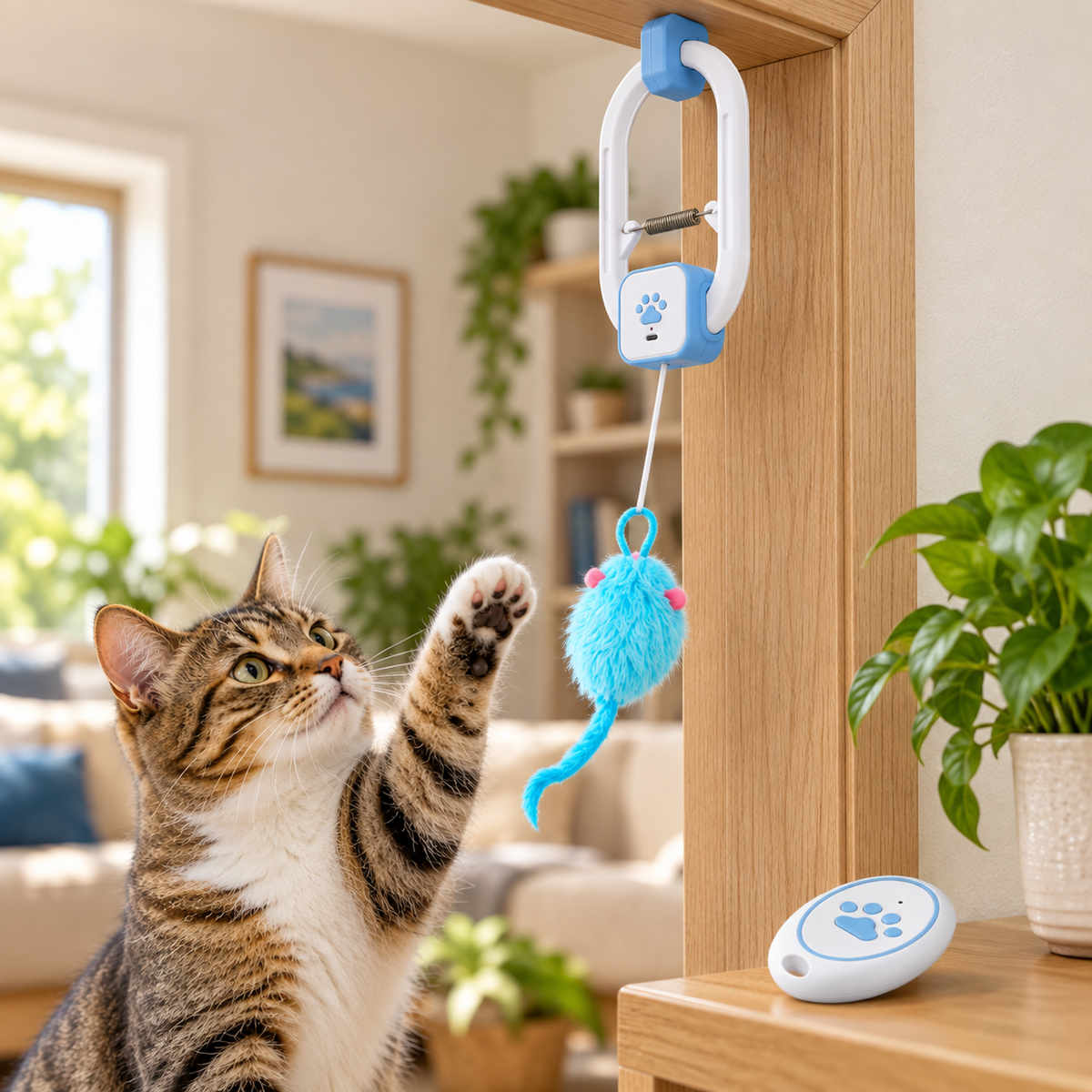 Electric Cat Teaser Toy with Remote — alternative three-quarter product view
