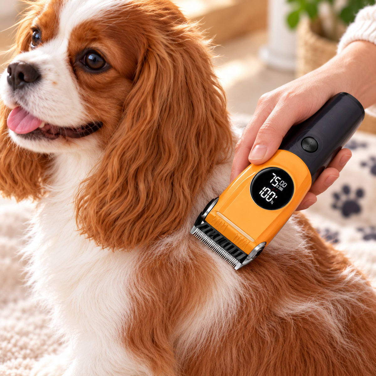 Cordless Dog Grooming Clippers with LCD Display — closer view of product details