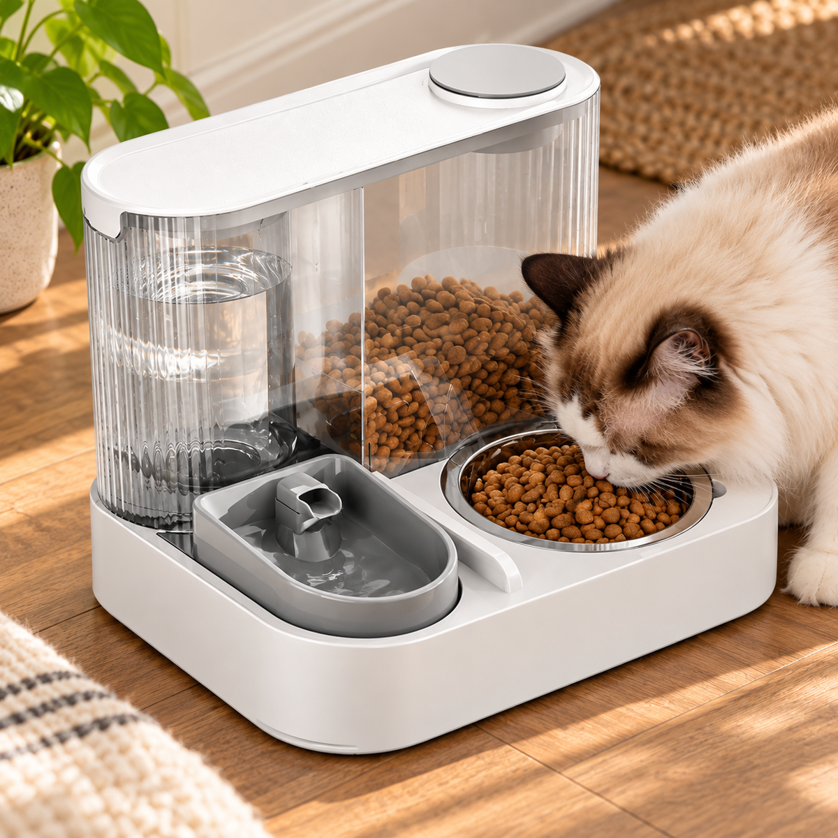 2-in-1 Gravity Pet Feeder & Water Dispenser — closer view of product details