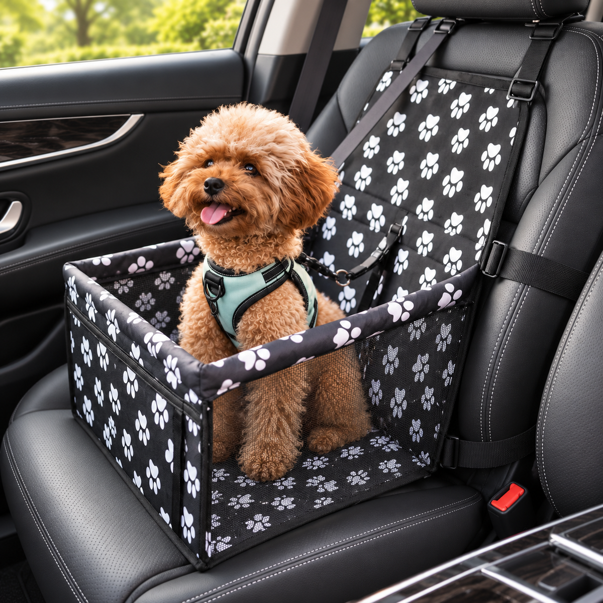 Foldable Dog Car Booster Seat – Small & Medium — alternative three-quarter product view