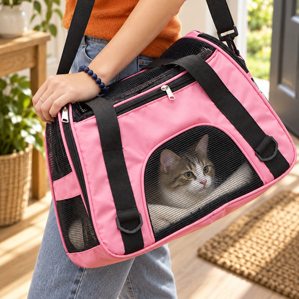 Expandable Soft Pet Carrier Bag – Large — closer view of product details