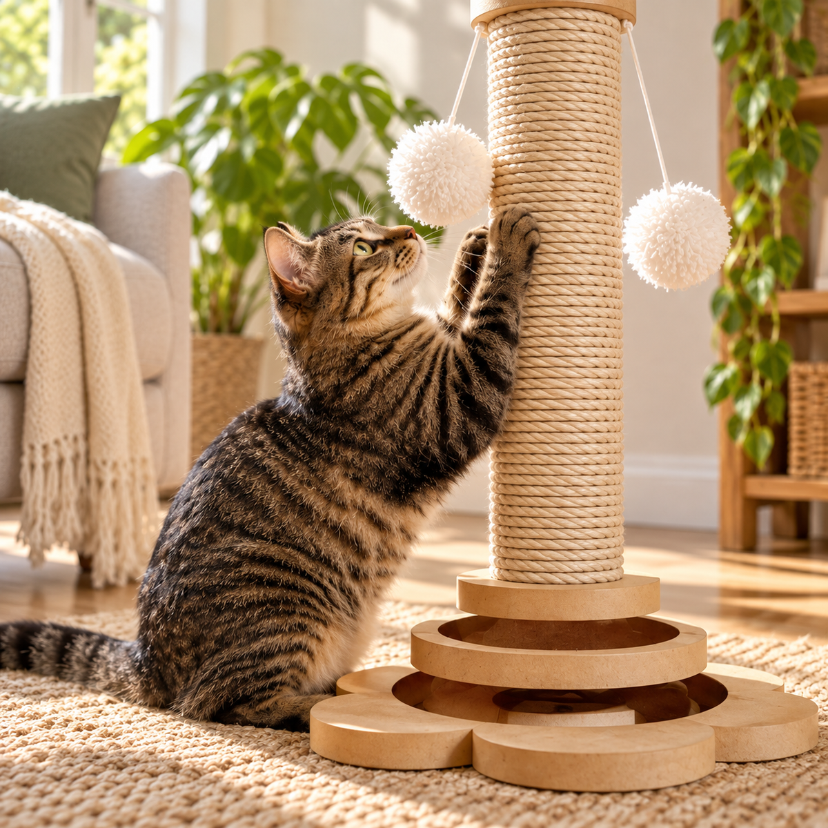 Tall Sisal Cat Scratching Post – 46 cm — closer view of product details