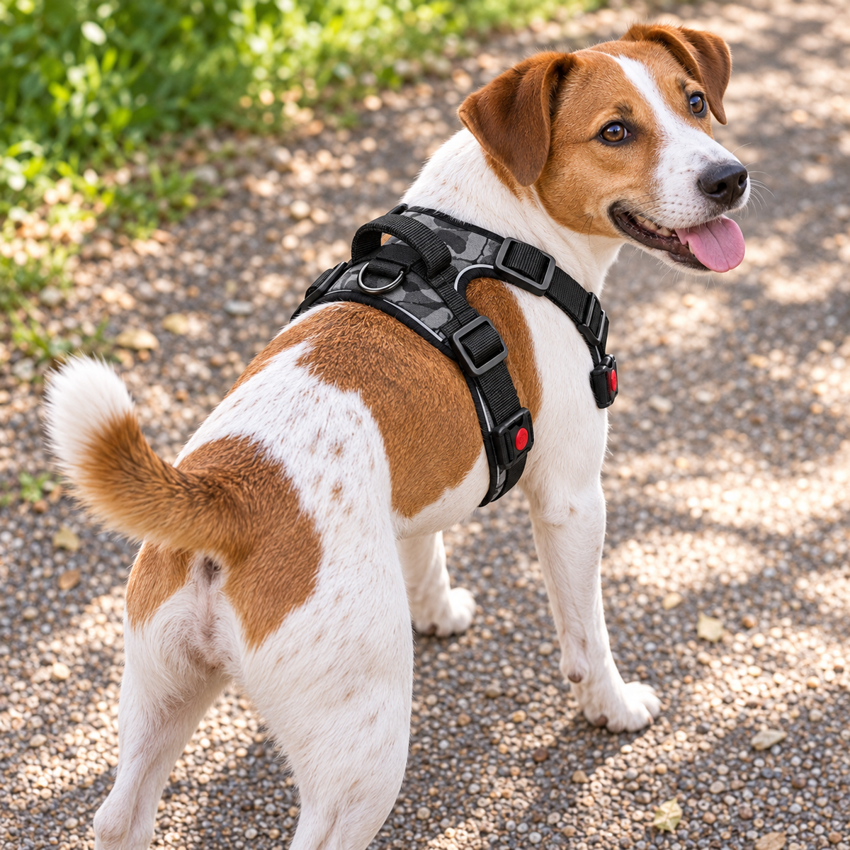 No-Pull Padded Dog Harness – Reflective — closer view of product details