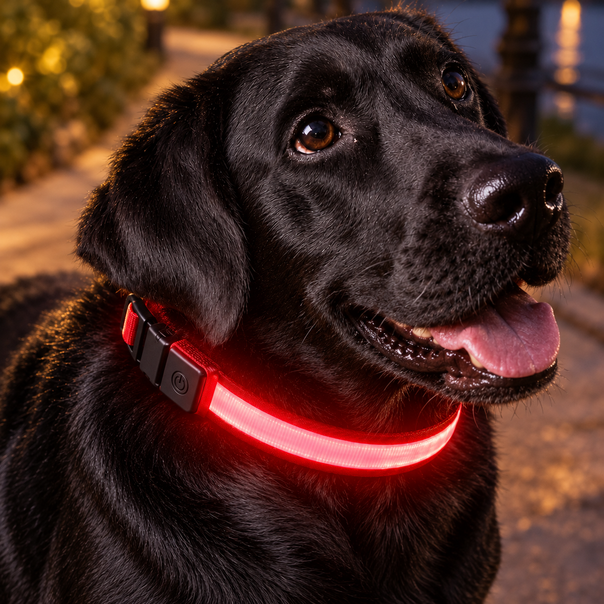 Rechargeable Light-Up Dog Collar – Medium — closer view of product details